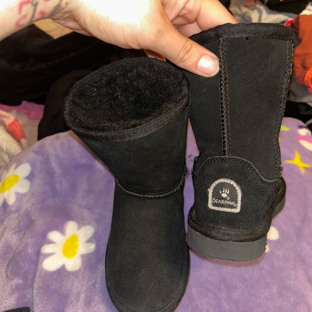 BearPaw Black Kids Winter Boots